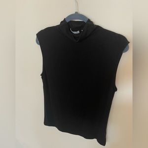 Aritzia Babaton Black Sleeveless Mock Neck Top
